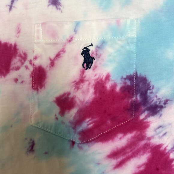 Vtg Polo Ralph Lauren Shirt Mens L Tie Dye Swirl Pony Tee Single Stitch Preppy - Picture 5 of 11